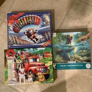 Three jigsaw puzzles 2=1000 and 1=500